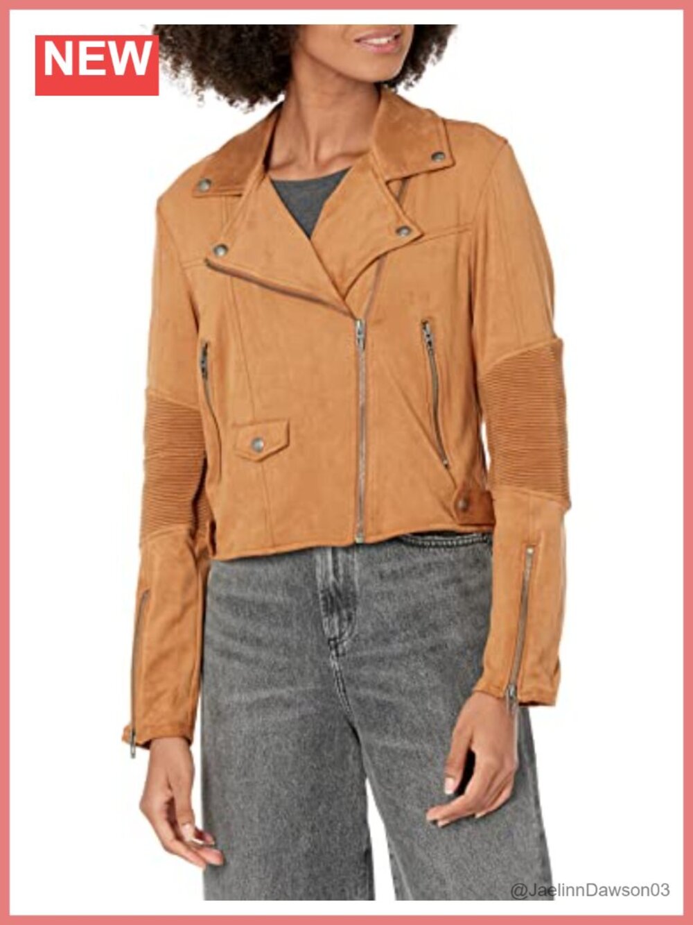 Faux Suede Aviator Moto Jacket Notch Collar Long Sleeve